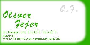 oliver fejer business card